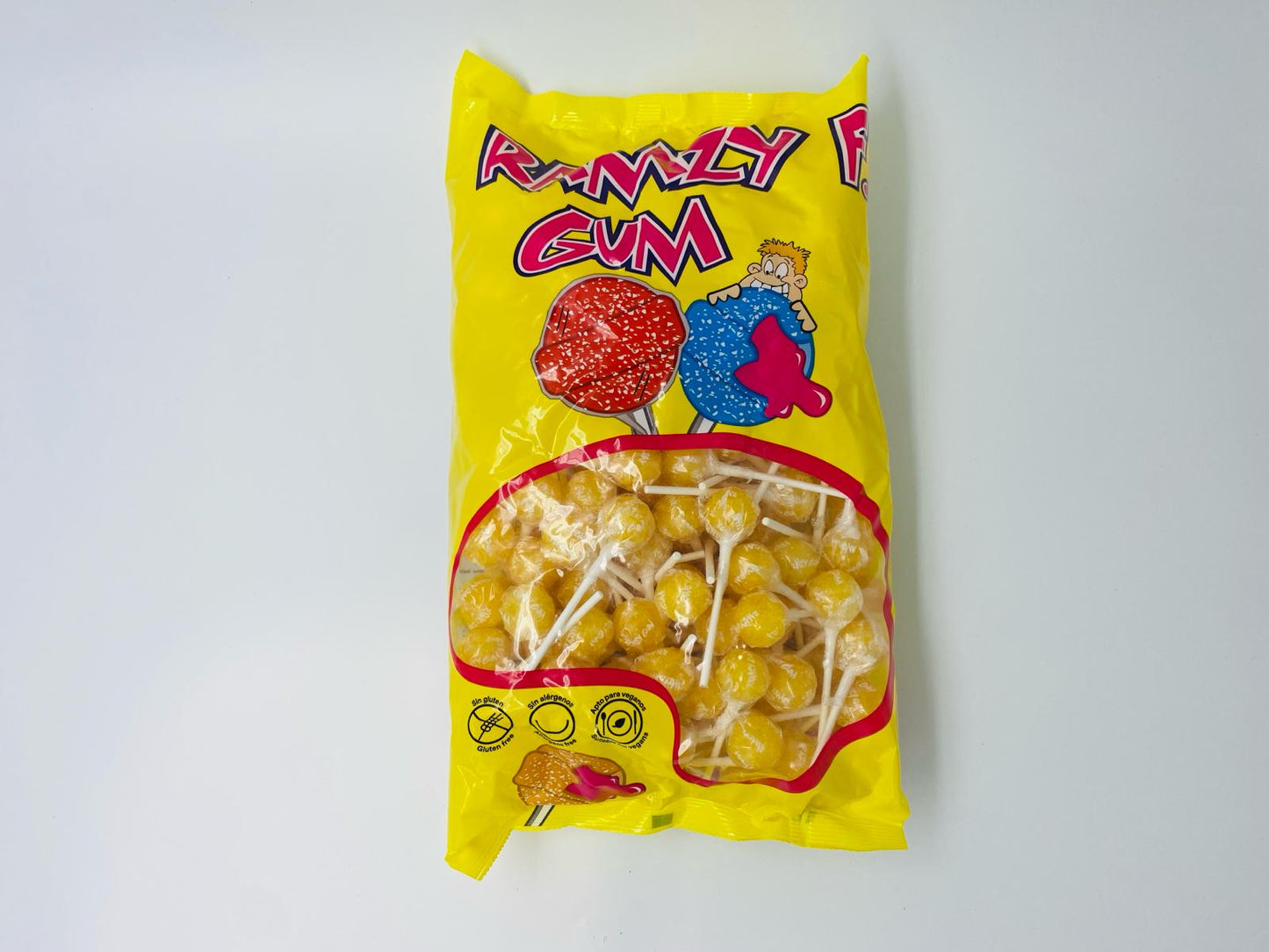 Sucette acidulée avec chewing-gum Tropical Ramzy 03/2027 Numéro de lot : L240304049 ( à l’unité )