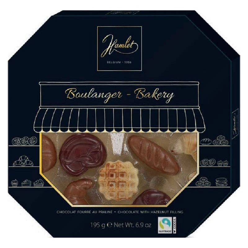 Boîte Chocolat boulanger assortis pralines 195g
