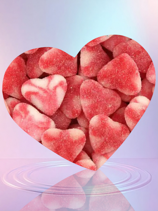 Coeurs de fraise Twist crémeux Dulceplus 02/04/2027 Numéro de lot : L-5143 ( 100 grammes )