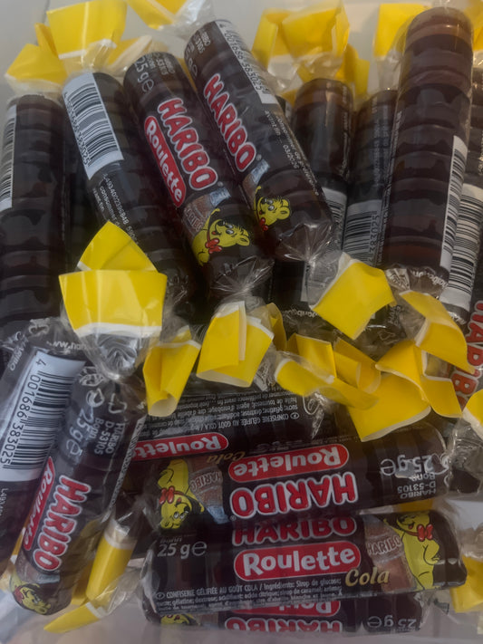Roulette au cola Haribo 03-26 NUMERO DE LOT L4934002396848 0007A 01906 ( à l’unité)